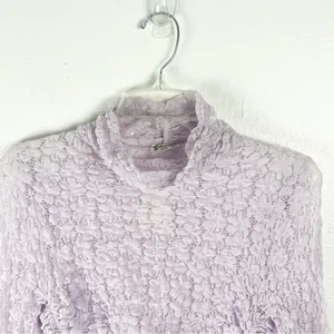 INTIMATELY FREE PEOPLE Lavender Sheer Long Sleeve Mock Neck Bodysuit Small Boho thumbnail 11