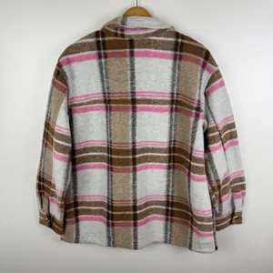 Joie Plaid Button Front Shacket Size‎ Large Wool Blend Fall Streetwear Trendy thumbnail 6