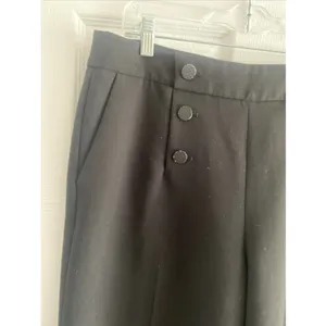 Karl‎ Lagerfeld Black Wide Leg Sailor Pants Size 12 Career thumbnail 3