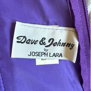 Vintage Dave & Johnny Joseph‎ Lara Purple Sequin Strapless Bow Prom Dress 5/6 thumbnail 8
