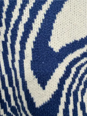Aelfric Eden Swirl Whirlpool Knit Sweater XL‎ Blue White Oversized Y2K thumbnail 9