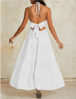 White Flowy Dress Size L thumbnail 2