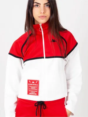 NWT Kappa Kontroll Women’s Cropped Full Zip Felpy Crop Jacket Colorblock Size S thumbnail 1