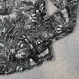 Lululemon Women's 6 Rise and Run Long Sleeve Top Tear it Up Alpine White Black thumbnail 2