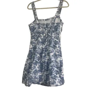 ✨Abercrombie & Fitch Linen-Blend Ruched Squareneck Mini Sz Medium Dress✨ thumbnail 5