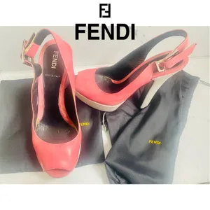 Platform Peep Toe High Heels Pink/White Made in Italy Women’s shoe size 36 thumbnail 1