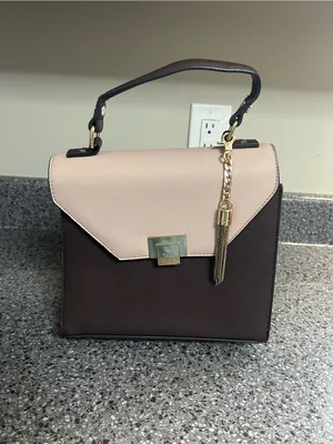 Vintage Dune London Two-Tone Top Handle Satchel in Cream I and Plum thumbnail 2