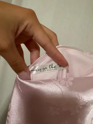 Lucy in the Sky Midnight Satin Halter Dress In Floral Pink thumbnail 4