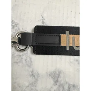 Lululemon Never Lost Keychain Black Beige Stripe Keychain Lanyard Keyring Clip thumbnail 4