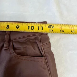 Edikted Brown Luna Faux Leather Midrise Flared Jeans Small Women thumbnail 8