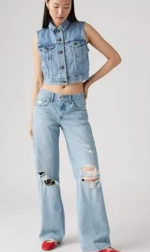New Levi’s 23x30 Premium Low Loose Women's Jeans Probably OK Light Wash thumbnail 1
