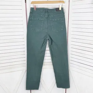 American Eagle Corduroy‎ Crop Pants Mom Straight Jean Teal Green 4 Y2K Twee thumbnail 4