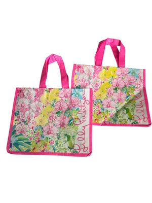 Lilly Pulitzer SET 3 Reusable Shopping Tote Bags thumbnail 5