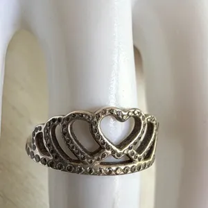 Pandora Sterling Silver Hearts Tiara Ring S925 ALE thumbnail 3