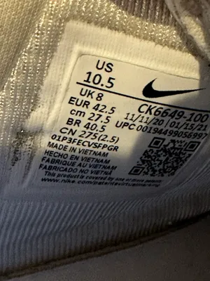 Air Force 1 Pixel Size 10.5, Color: White/White/Black Sail thumbnail 7