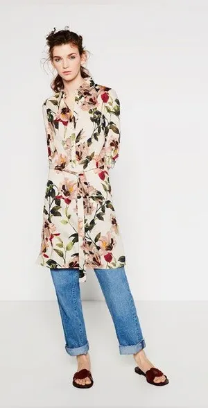 Zara Printed Tunic / Shirt Dress Size Small thumbnail 1