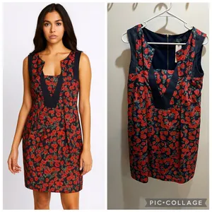 Anthropologie NWT Small Vintage Red Floral Poppy Dress Chic Coquette Dainty thumbnail 2