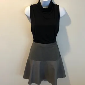 HINGE Leather Panel Peplum SKIRT GREY SIZE XS $198 VERY CHIC NORDSTROM thumbnail 8