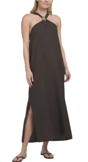 Brown Linen Maxi Starfish Dress thumbnail 1