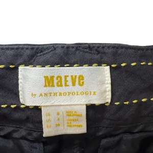 Maeve by Anthropologie Black Cropped Kick Flare Classic‎ Chic Smart Pants Size 4 thumbnail 3