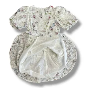 Gianni Bini Women’s Floral Eyelet‎ Puff Sleeve Mini Dress White Size 4 Lined thumbnail 6
