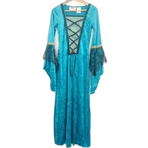Charades Renaissance Queen Costume Blue Velvet Gown and Headpiece NEW IN PACKAGE thumbnail 9