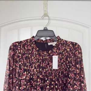 New LOFT‎ XL Multicolor Floral Blouse Top Whimsigoth Dark Academia Modern Boho thumbnail 5