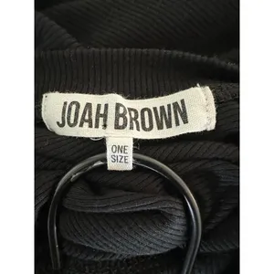 Joah Brown Black Ribbed Long Sleeve Slouchy‎ Top One Size OS thumbnail 7