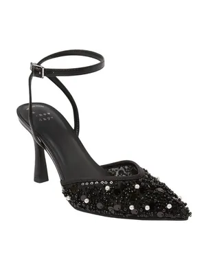 A New Day Women’s Ruth Heels Sequin Pearl Sandals 94646925 Black 9.5M thumbnail 11