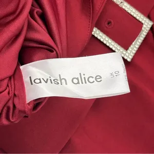 Lavish Alice Ruby Long‎ Sleeve Ponte Midi Dress Burgundy Womens US Size 6 NEW thumbnail 6