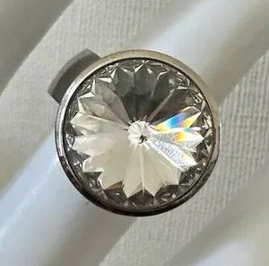Stainless steel clear rhinestone ring Silver thumbnail 1