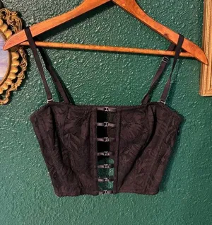 Victorias Secret Black Corset NWT Bustier Sz Medium thumbnail 1