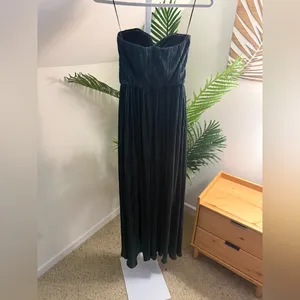 DRESS THE POPULATION Emerald Green Metallic Sheen Strapless Audrina Dress Small thumbnail 5