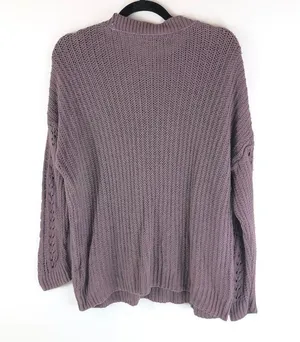 American Eagle Women's Sweater Knitted Long Sleeve Crew Neck Pullover Purple S thumbnail 3