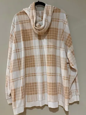 Aerie Oversized Plaid Fleece Hoodie thumbnail 3
