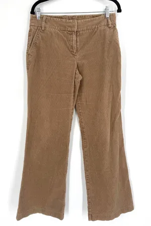J.Crew Corduroy Trousers Women Tan Brown Y2K flare Leg Pants Style Preppy thumbnail 1