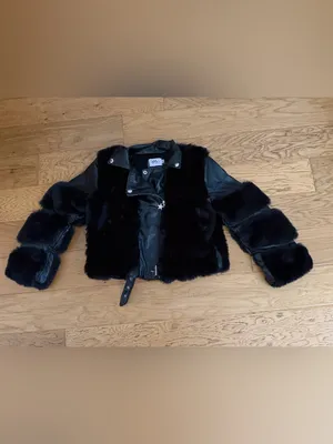 NWOT - 8 -LOLA THE BOY Black Faux Fur & Leather Jacket- Women's Stylish perfecto thumbnail 3