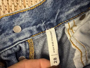 PacSun Distressed Light Blue high rise straight leg Jeans thumbnail 4