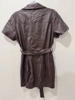 Amanda Uprichard Sz M Short Sleeve Greyson Mini Dress in Cocoa thumbnail 6