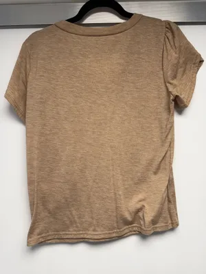 Women's V-Neck Short Sleeve Tee - Tan thumbnail 2