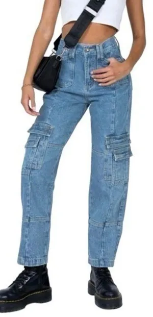 Lioness High Waisted Cargo Pockets Jeans size XS thumbnail 1