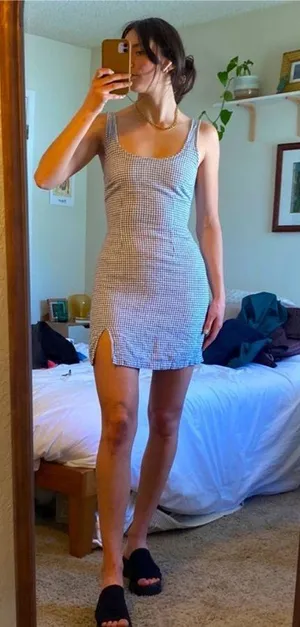 Abercrombie & Fitch 90’s Tank Gingham Linen Blend Mini Dress thumbnail 1