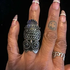Silver Owl Statement Ring size 7 thumbnail 6