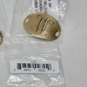 “W” Beaucoup Designs Jewelry The Laiton Collection Brass Initial Letter Charm thumbnail 2