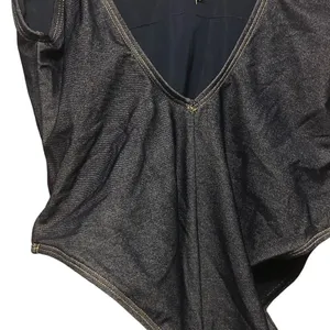 Aerie American Eagle Denim‎ Look One Piece Cheeky Swimsuit L thumbnail 7