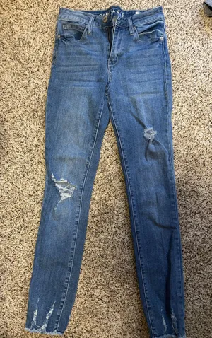 Gemma Rae Ripped Skinny Jeans Blue Size 7 thumbnail 1