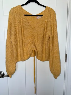 SO Yellow Drawstring Sweater thumbnail 1