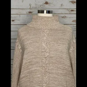 GAP marled mock neck cotton cable knit sweater Size XL thumbnail 2