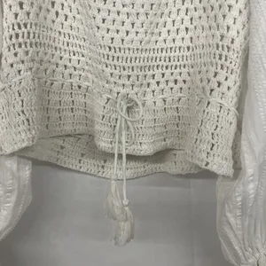 new sz Large L FREE PEOPLE MEGAN CROCHET TOP IVORY WHITE VICTORIAN OPEN BACK thumbnail 7