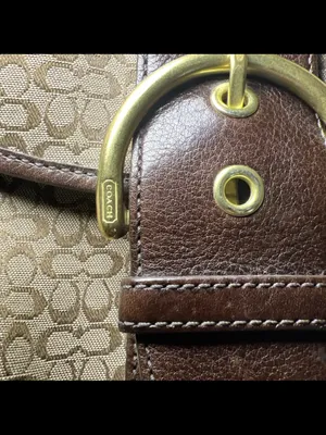Rare Vintage Coach Soho Y2K Signature Shoulder Bag Brown Canvas & Suede 6818 thumbnail 4